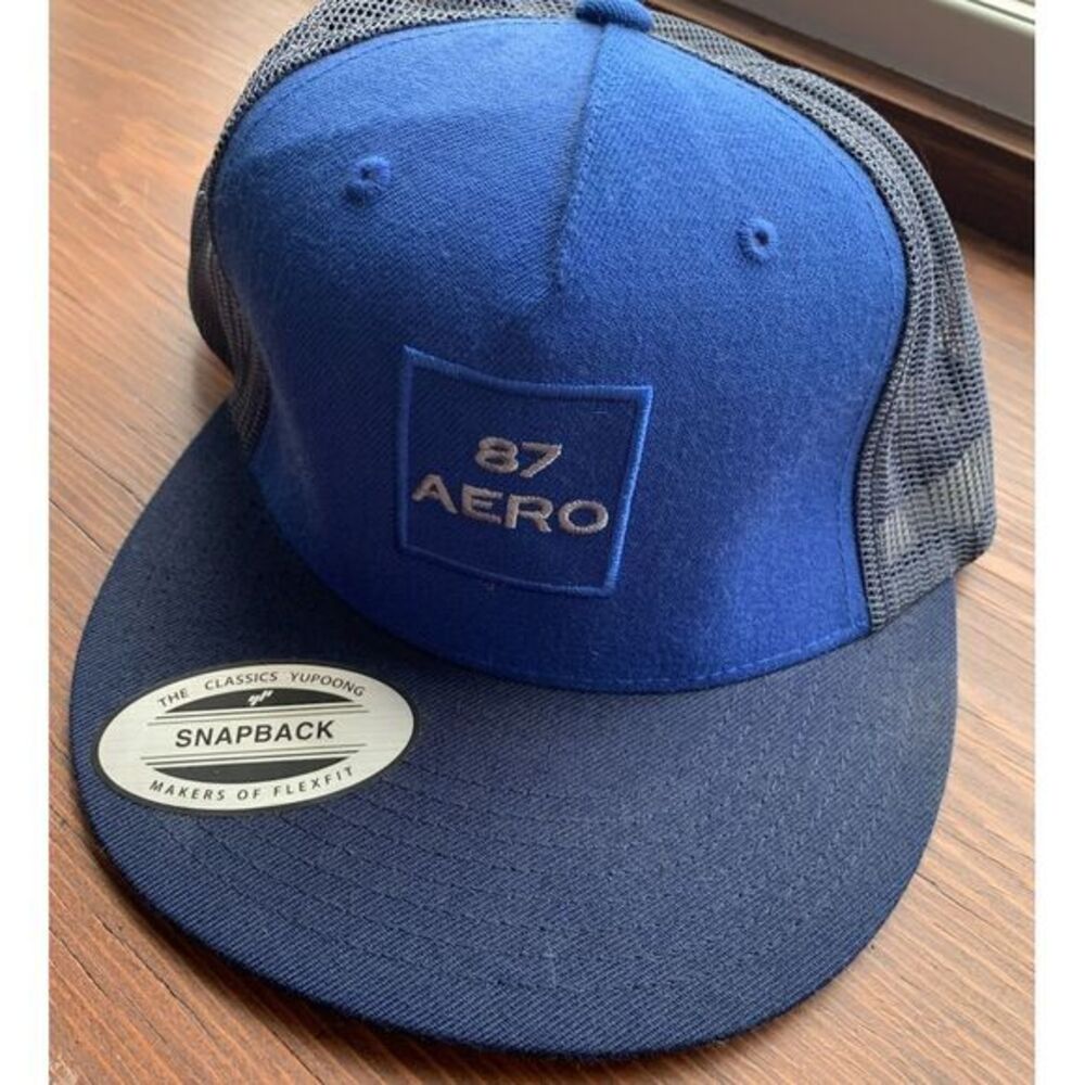 87 Aero Aeropostale SnapBack Cap Hat Blue‎ One Size NEW